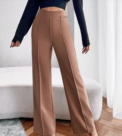 Loose Straight Pants Women High Waist Casual Trousers - Relaxed Elegance