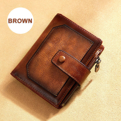 Men's Leather Wallet Three Fold Multi Card Space