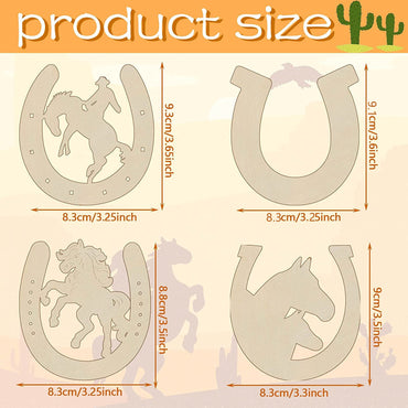 Wooden Unfinished Horseshoe Craft Party Decor