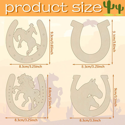 Wooden Unfinished Horseshoe Craft Party Decor