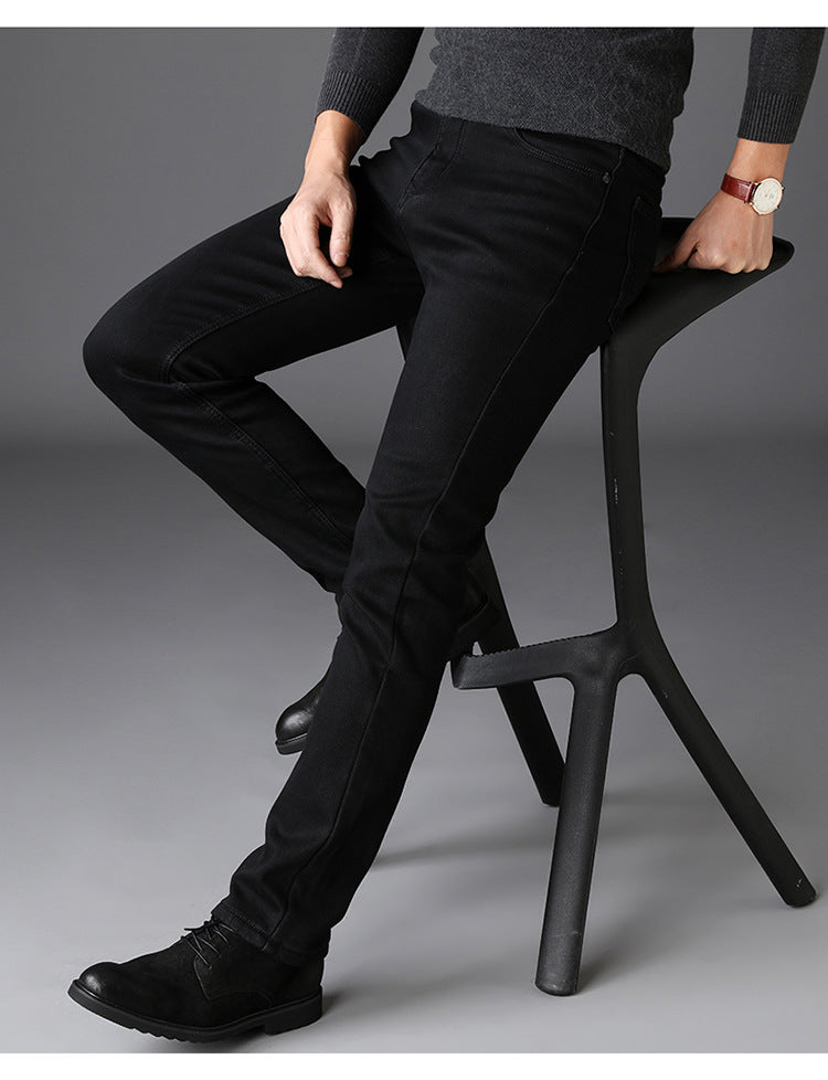 New Men's Jeans Slim Straight Black Pants For Men