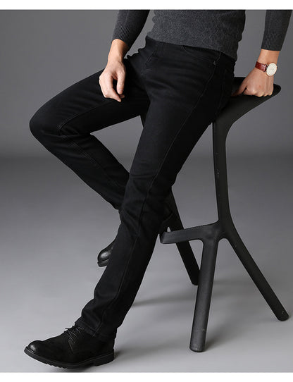 Nouveau Jean homme Slim droit pantalon noir pour homme