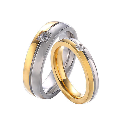 Simple Personality Titanium Steel Men And Women Couple Rings