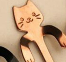 Cross-border 304 stainless steel spoon cartoon cat handle hanging coffee spoon