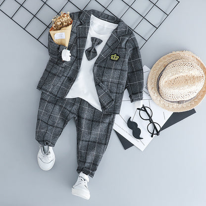 British Small Suit Children's Suit Gentleman Three-Piece Suit