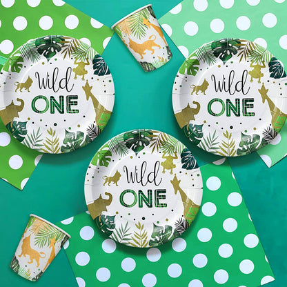 Wild Party WILD ONE Birthday Party Theme Tableware Set Paper Plate Paper Cup