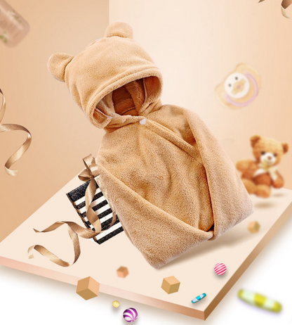 Serviette de bain à capuche en coton pour bébé