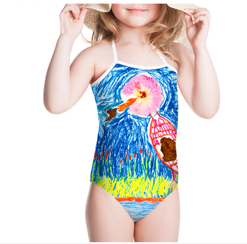 Maillot de bain une pièce pour enfants, maillot de bain imprimé pour filles, body d'été pour bébés