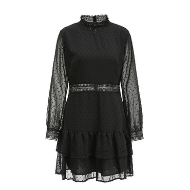 Women's openwork long sleeve dress