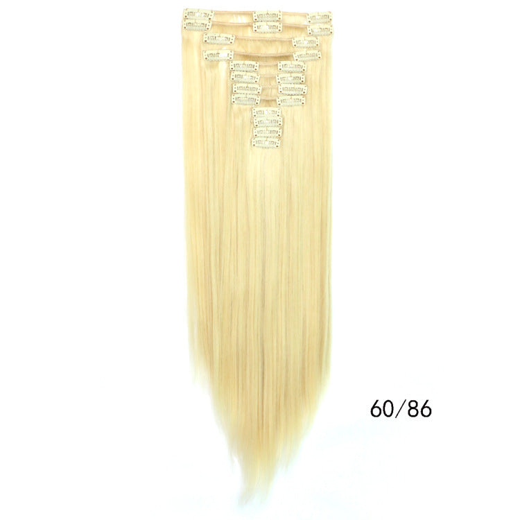 Straight hair wig piece clip hairless hair extension piece