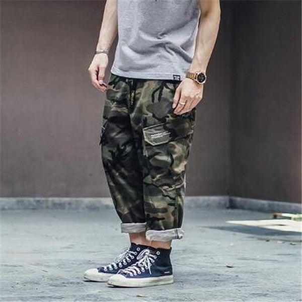 Herrmode Streetwear Byxor Herr Jogger Camo Harem Byxor Street Style Ungdom Casual Camouflage Slim Fit Ankelbyxor Man