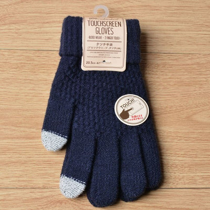 Knit Gloves Ladies Jacquard Touch Screen Warm Fashion Winter Gloves