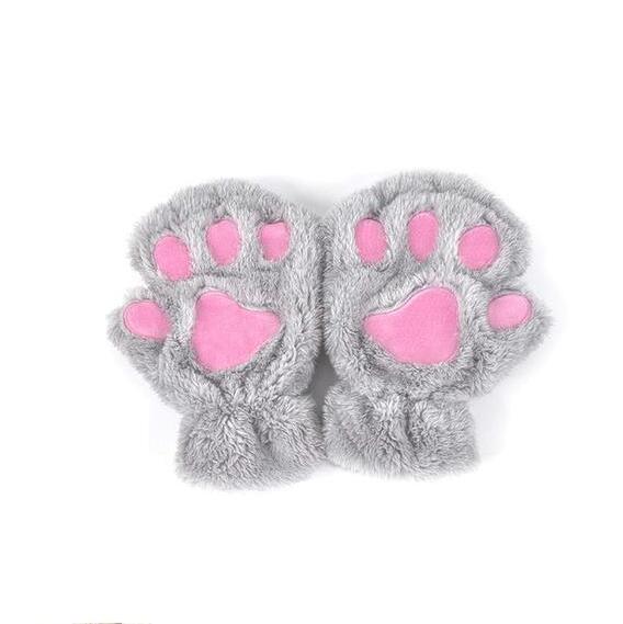 Vinter ljuvlig halv cover Paw Bear Cat Claw handskar Kort finger