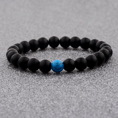 Natural stone couple distance bracelet