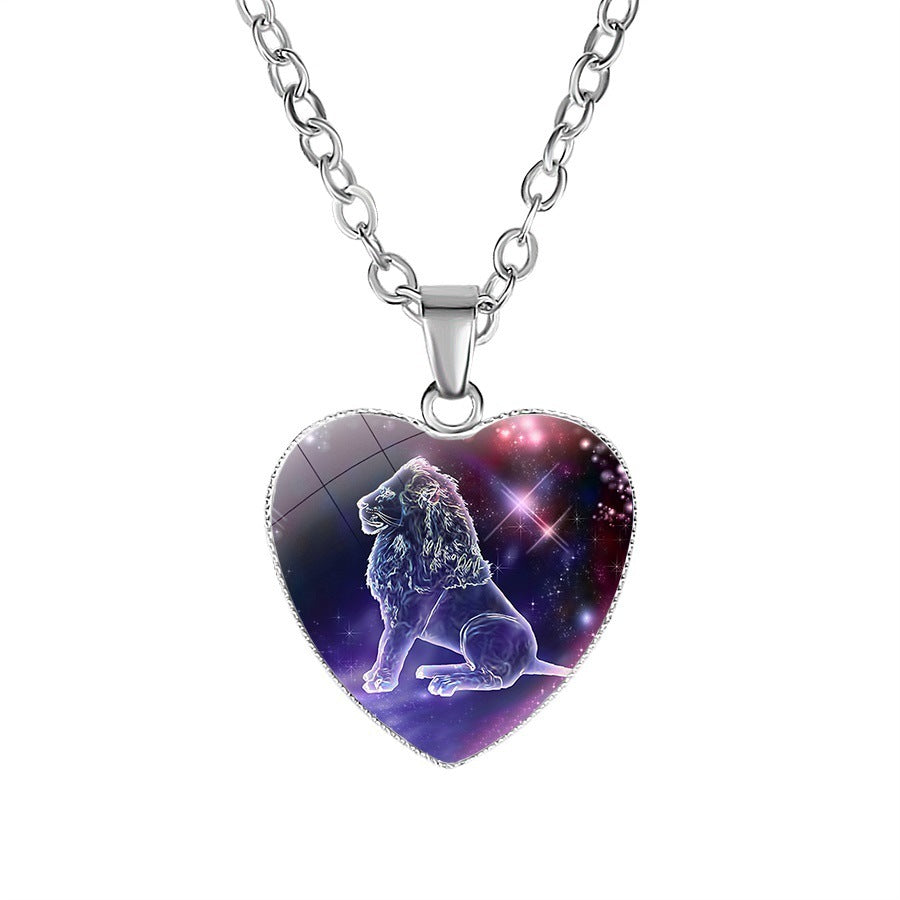 Kvinnors Zodiac Heart Pendant halsband