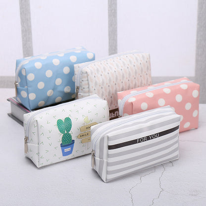 Korean Striped Cosmetic Bag Outdoor Travel Cosmetics