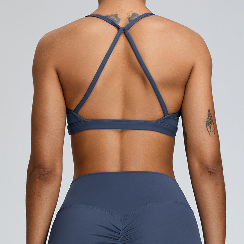 Nude Feel Beauty Back Yoga Bra For Women Push Up Sports Tight-fitting Outerwear Running Workout Vest