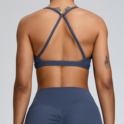 Nude Feel Beauty Back Yoga Bra For Women Push Up Sports Tight-fitting Outerwear Running Workout Vest