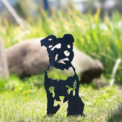 Metal Dog Silhouette Garden Patio Decoration