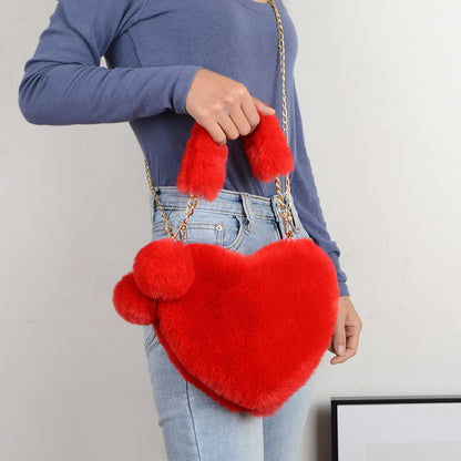 Love Bags Sacs à main en peluche douce pour femme Sac de fête pour la Saint-Valentin