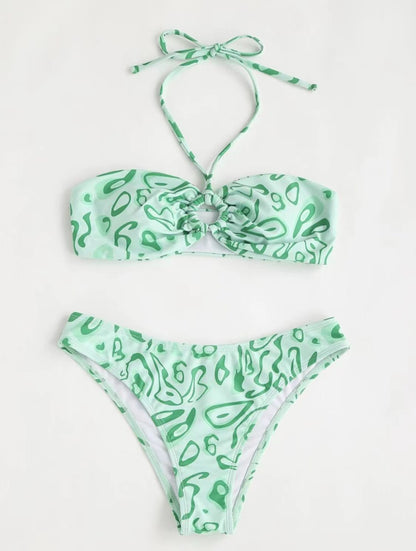 Bandeau-bikini med sexig split