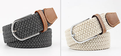 Women's Canvas Student Casual Stretch Braided Needle Buckle Belt - Youthful Confidence