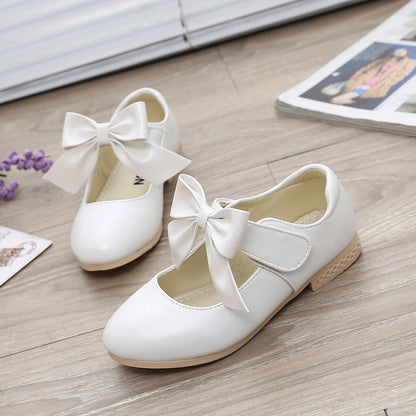 Chaussures filles chaussures en cuir blanc Bowknot filles enfants chaussures de princesse