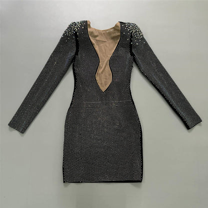 Sexy Rhinestone Bandage Dress - One-piece Cross Border Foreign Trade