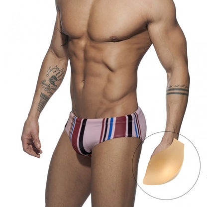 Mens Low-rise Sexy Striped Bikini Briefs With A Triangular Cup Design