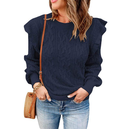 New Style Thickened Solid Color Sweater Women's Loose