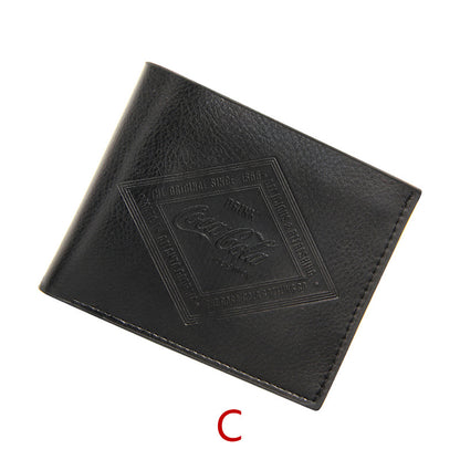 Portefeuille court noir en PU pour hommes