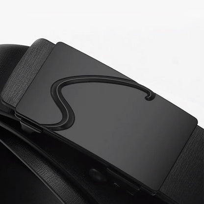 Men's Toothless Automatic Buckle Belt Business Casual Two-Layer Cowhide - Seamless Sophistication
