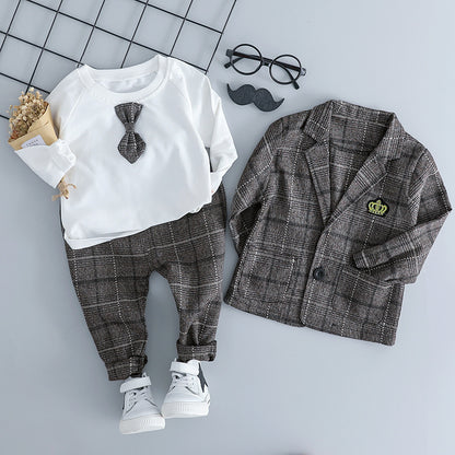 British Small Suit Children's Suit Gentleman Three-Piece Suit