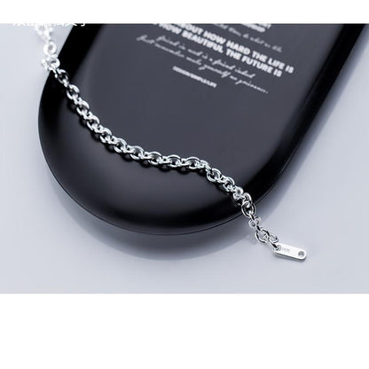 S925 Silver Bracelet Korean Simple Fashion Ankle-strap Buckle Graceful Personality Chain