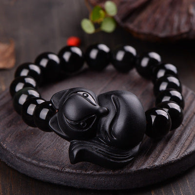 Naturliga obsidianarmband för män och kvinnor