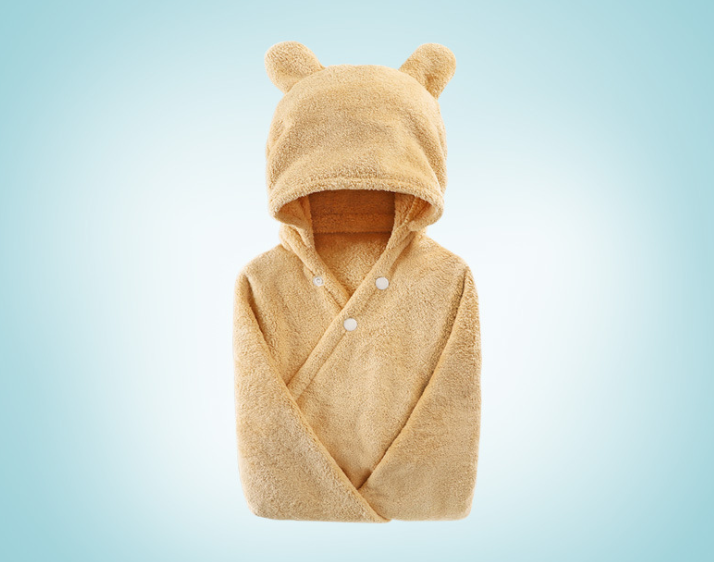 Serviette de bain à capuche en coton pour bébé