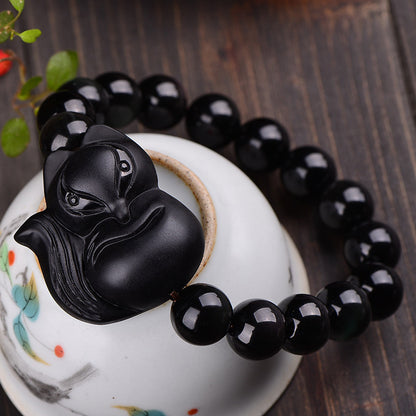 Naturliga obsidianarmband för män och kvinnor