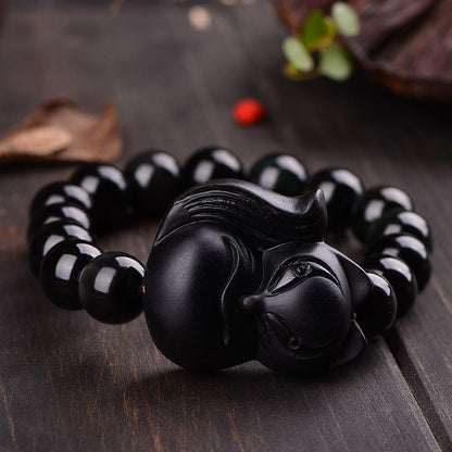 Naturliga obsidianarmband för män och kvinnor