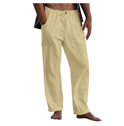 Men's Linen Casual Drawstring Loose Pants