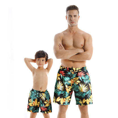 Nouveau Style Parent enfant maillots de bain séchage rapide pantalons de plage