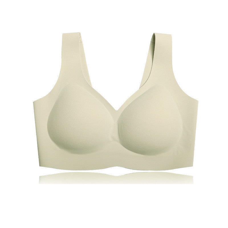 Namijiao New Air Traceless Underwear Women"s Air Rimless Bra Integrated Fixed Cup Sleeping Bra