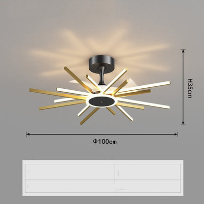 Nordic Light Luxury Living Room Fan Lamp Simple New Style