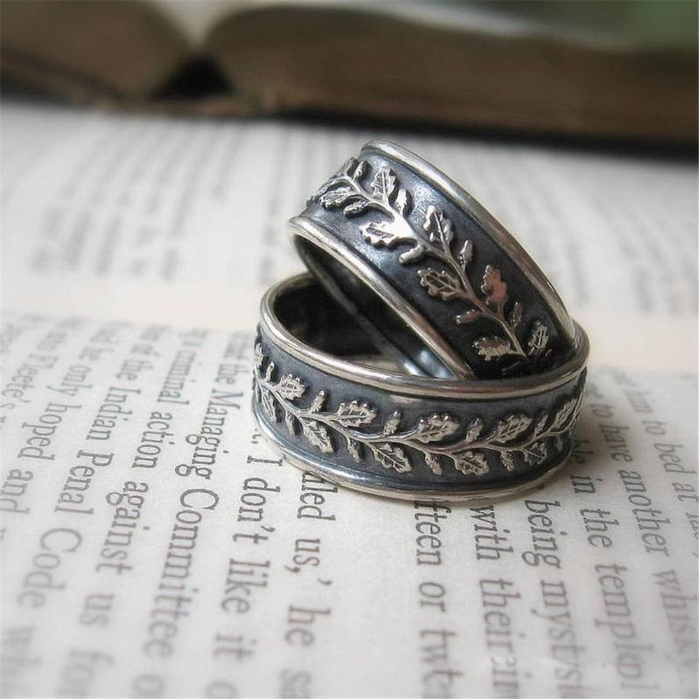 Retro Leaves European And American Fashion Rings For Men And Women