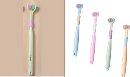 Three-sided Macaron Soft Bristle Toothbrush Care Safety Toothbrush Teeth Deep Cleaning Portable Travel