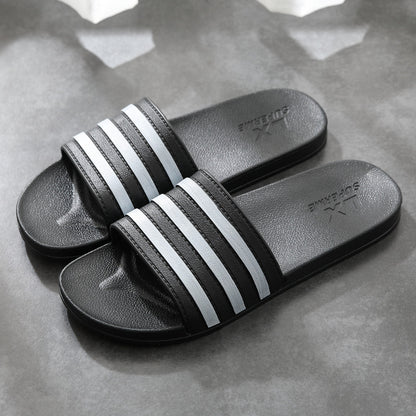 White Stripes Slippers For Women And Men Bathroom Slippers Home Shoes