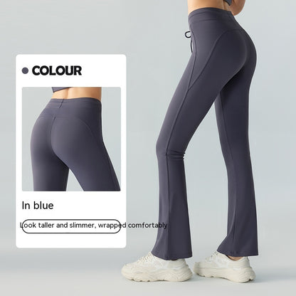 Taille minceur et levage des hanches pantalons de Yoga décontractés poche bilatérale Yoga pantalon à fond cloche