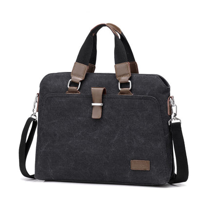 Men's Business Casual Oxford Cloth Handheld One Shoulder Canvas Briefcase