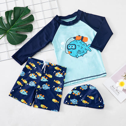 Cartoon Small Medium And Big Children Swimsuit Hot Spring