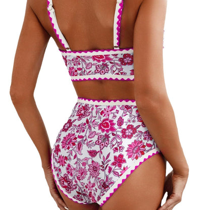 Fashion Paisley Pattern Floral Edge Sexy Bikini Swimsuit