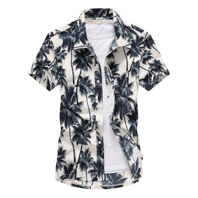 Aloha Shirts Short-sleeved Fashion Chemise Homme Blouse